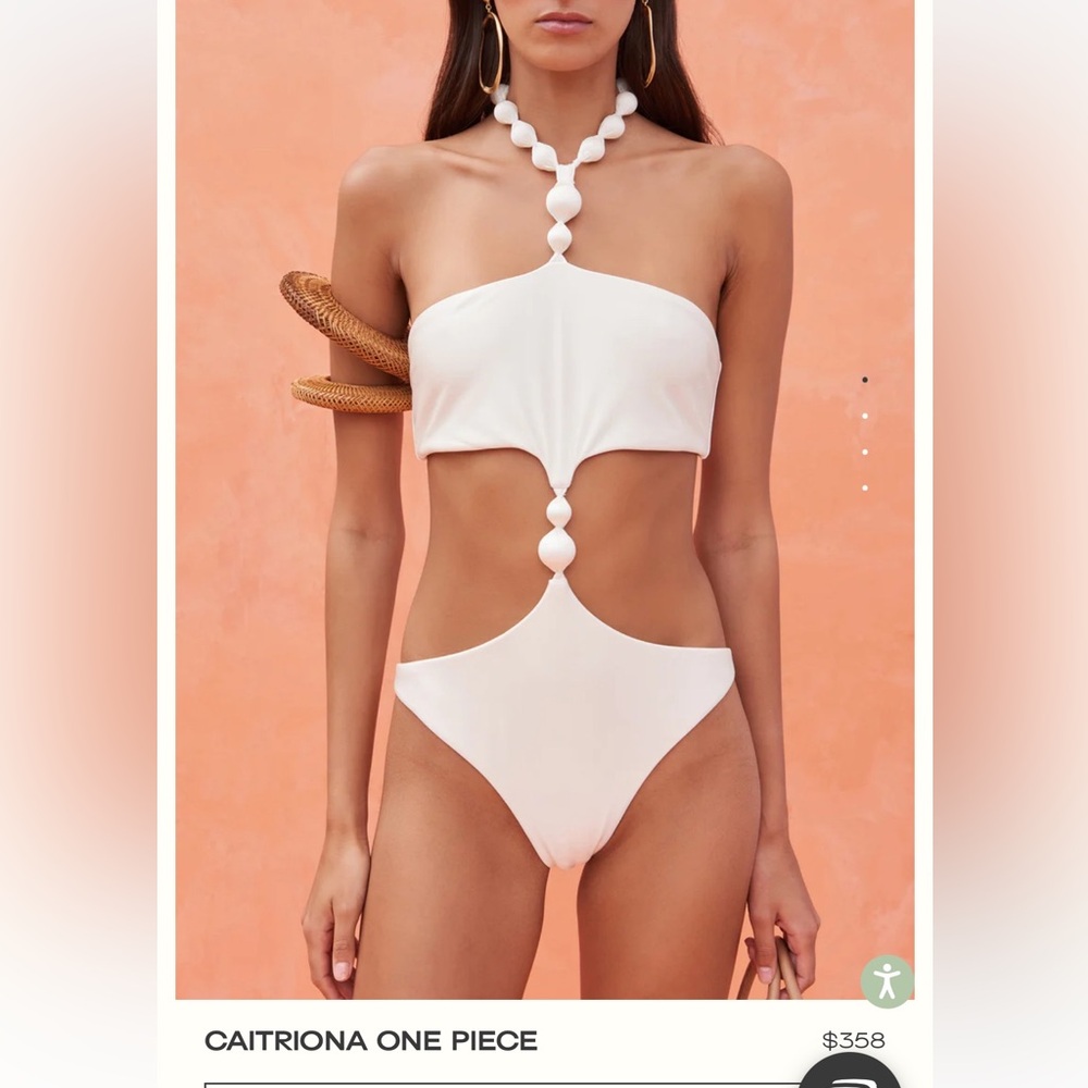 cult gaia White CUT-OUT One-Piece Swimsuit